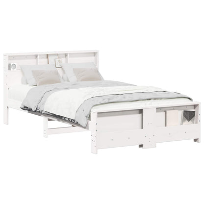 vidaXL Bed Frame with Headboard White 120 x 200 cm Engineered Wood