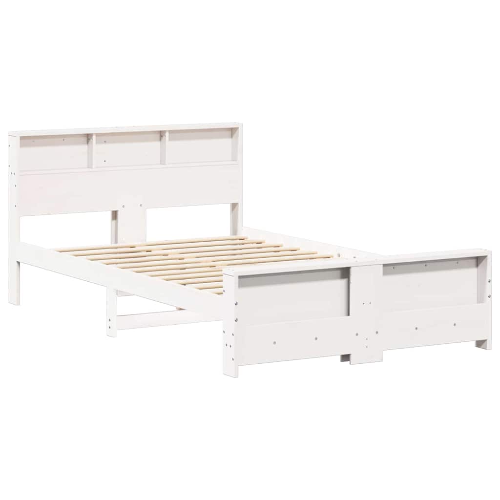 vidaXL Bed Frame with Headboard White 120 x 200 cm Engineered Wood