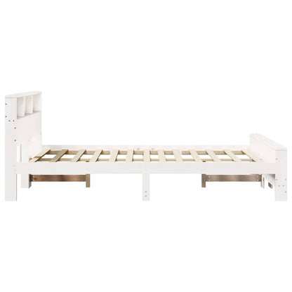 vidaXL Bed Frame with Headboard White 120 x 200 cm Engineered Wood