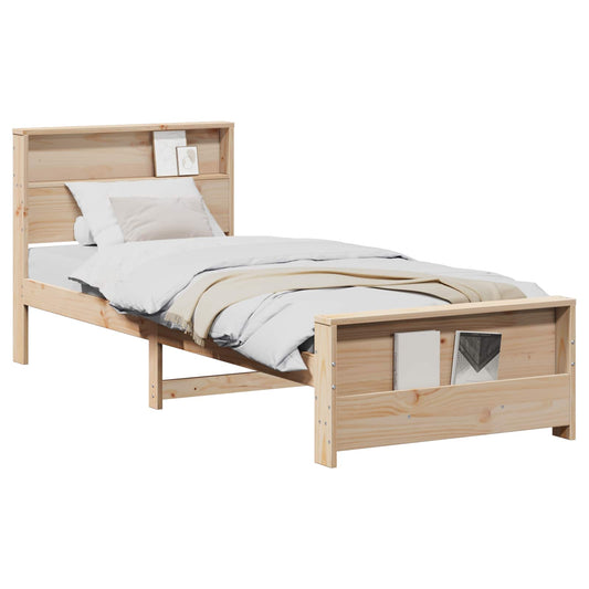 vidaXL Bed Frame with Headboard Brown 100 x 200 cm Engineered Wood
