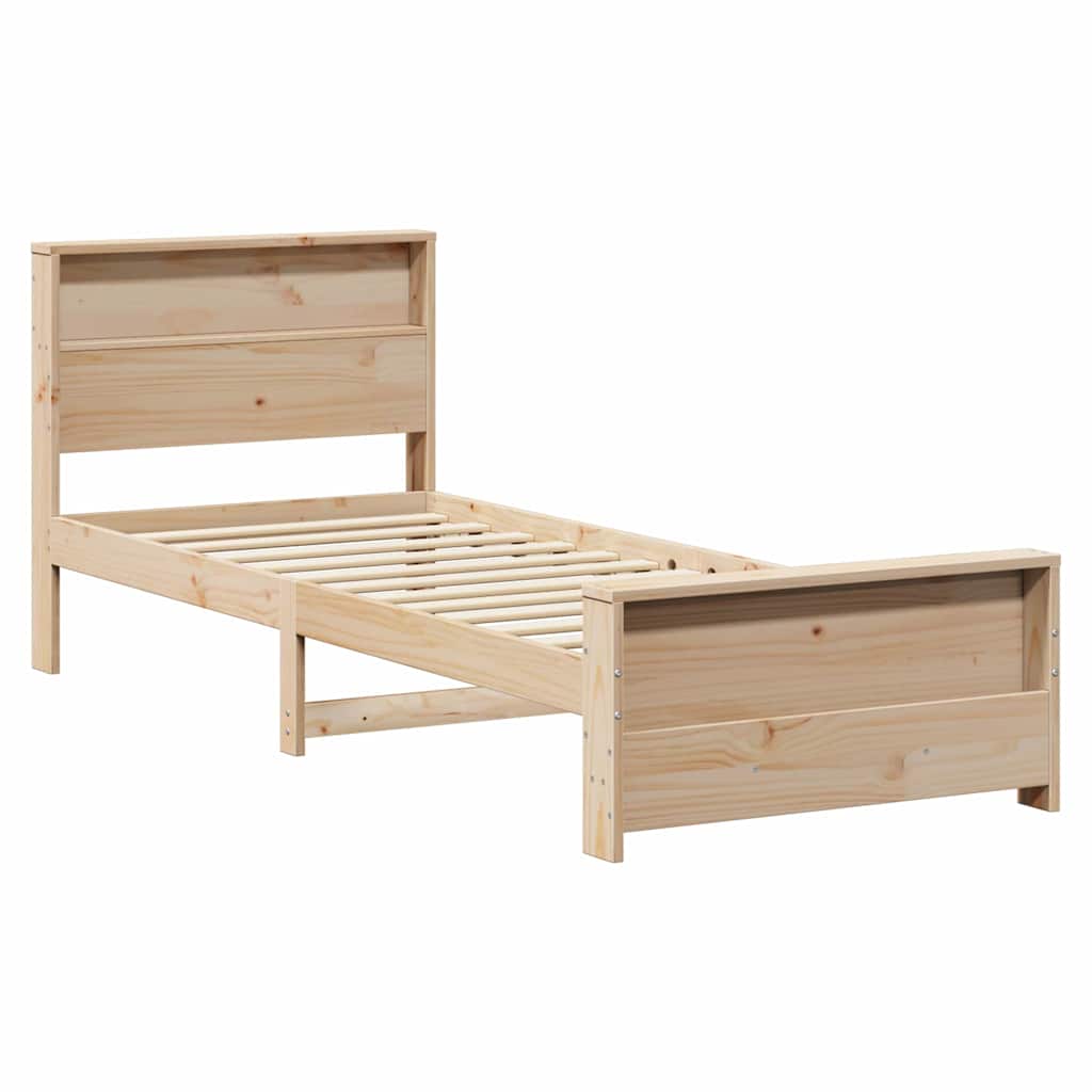vidaXL Bed Frame with Headboard Brown 100 x 200 cm Engineered Wood