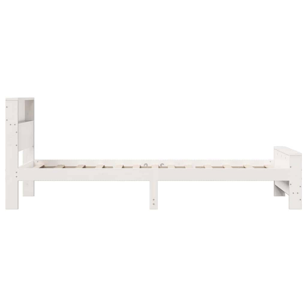 vidaXL Bed Frame with Headboard White 90 x 200 cm Engineered Wood