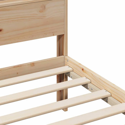 vidaXL Bed Frame with Headboard Brown 135 x 190 cm Engineered Wood