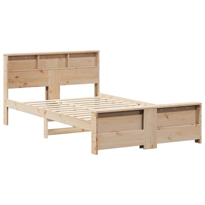 vidaXL Bed Frame with Headboard Brown 135 x 190 cm Engineered Wood
