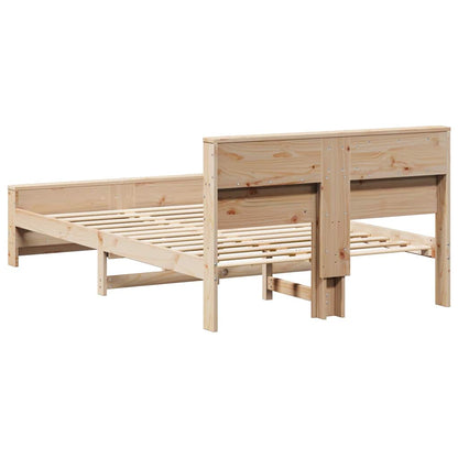 vidaXL Bed Frame with Headboard Brown 135 x 190 cm Engineered Wood