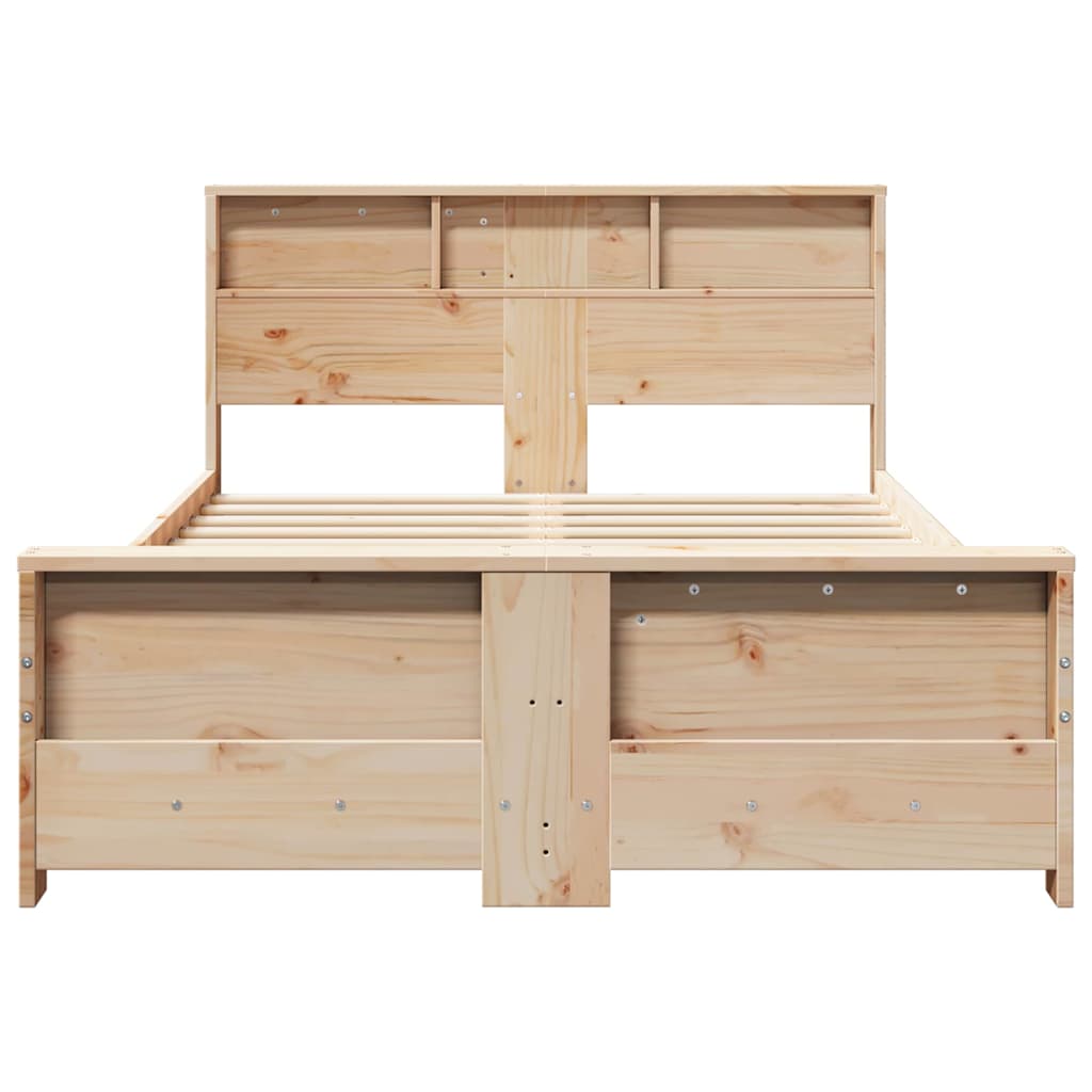 vidaXL Bed Frame with Headboard Brown 135 x 190 cm Engineered Wood