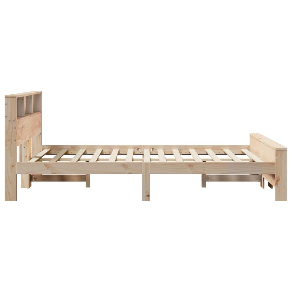 vidaXL Bed Frame with Headboard Brown 135 x 190 cm Engineered Wood