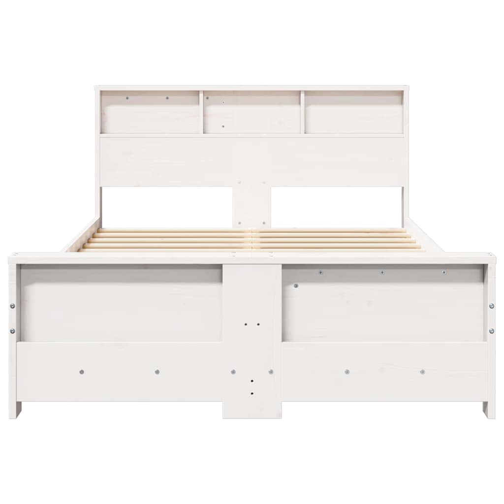 vidaXL Bed Frame with Headboard White 135 x 190 cm Engineered Wood