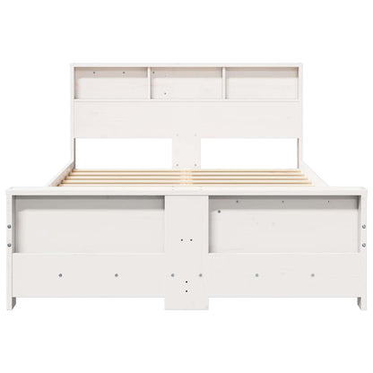 vidaXL Bed Frame with Headboard White 135 x 190 cm Engineered Wood