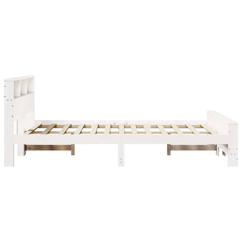 vidaXL Bed Frame with Headboard White 135 x 190 cm Engineered Wood
