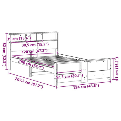 vidaXL Bed Frame with Headboard Brown 120 x 190 cm Engineered Wood