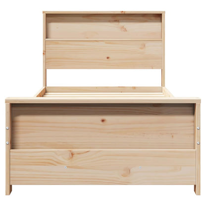vidaXL Bed Frame with Headboard Brown 90 x 190 cm Engineered Wood