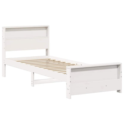 vidaXL Bed Frame with Headboard White 90 x 190 cm Engineered Wood