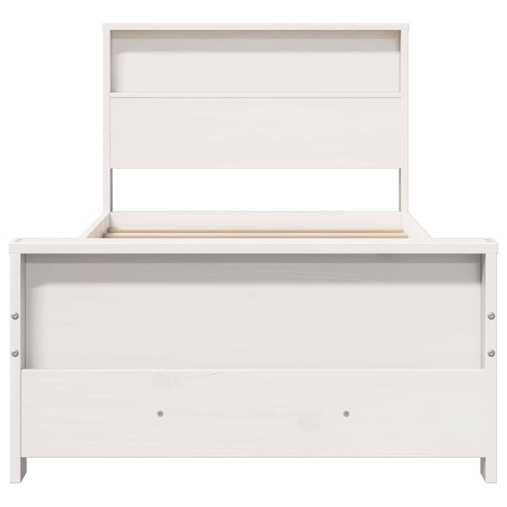 vidaXL Bed Frame with Headboard White 90 x 190 cm Engineered Wood