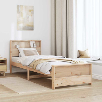 vidaXL Bed Frame with Headboard Brown 75 x 190 cm Engineered Wood