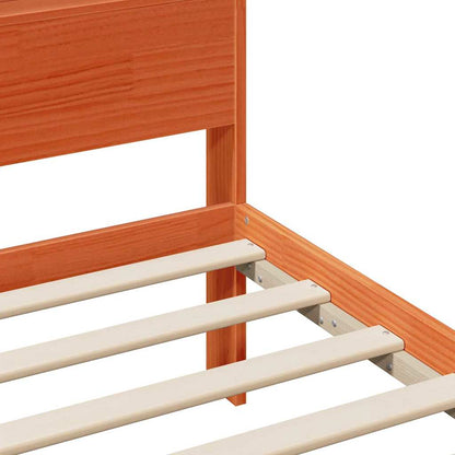 vidaXL Bed Frame with Headboard Wax Brown 75 x 190 cm Engineered Wood