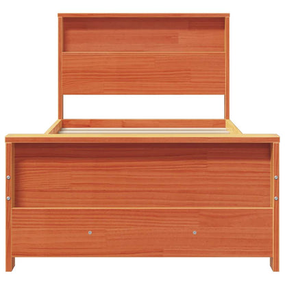vidaXL Bed Frame with Headboard Wax Brown 75 x 190 cm Engineered Wood