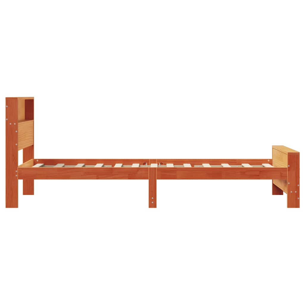 vidaXL Bed Frame with Headboard Wax Brown 75 x 190 cm Engineered Wood