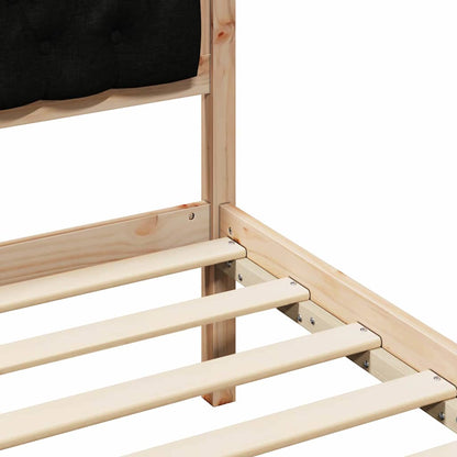 vidaXL Bed Frame with Headboard Black 90 x 190 cm Solid Pine Wood