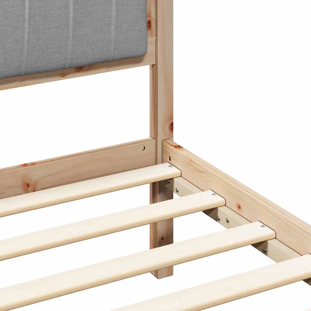 vidaXL Bed Frame with Upholstered Headboard Light Grey 90 x 190 cm