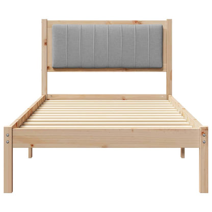vidaXL Bed Frame with Upholstered Headboard Light Grey 90 x 190 cm
