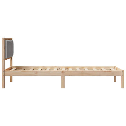vidaXL Bed Frame with Upholstered Headboard Light Grey 90 x 190 cm