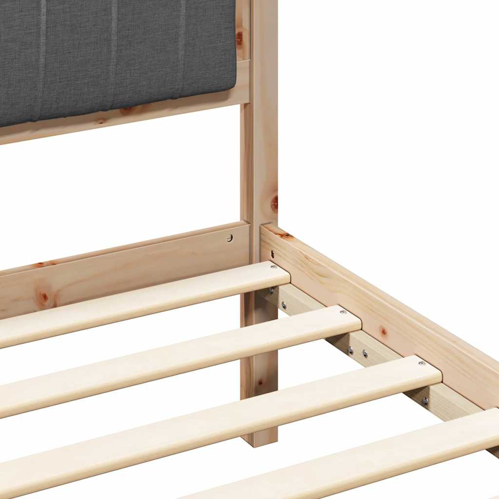 vidaXL Bed Frame with Upholstered Headboard Dark Grey 90 x 190 cm