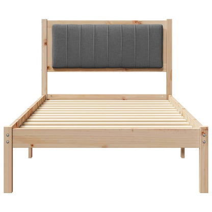 vidaXL Bed Frame with Upholstered Headboard Dark Grey 90 x 190 cm