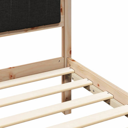 vidaXL Bed Frame with Upholstered Headboard Black 90 x 190 cm