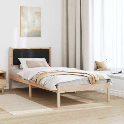 vidaXL Bed Frame with Upholstered Headboard Black 90 x 190 cm