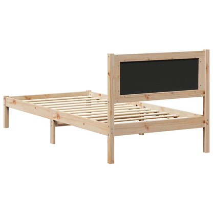 vidaXL Bed Frame with Upholstered Headboard Black 90 x 190 cm