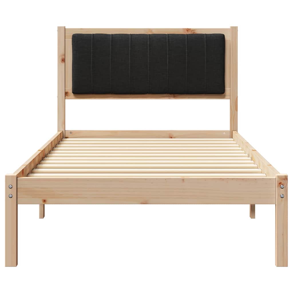 vidaXL Bed Frame with Upholstered Headboard Black 90 x 190 cm