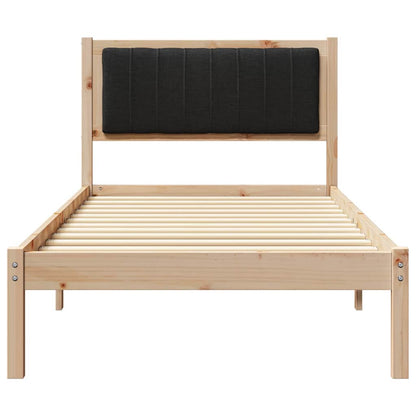 vidaXL Bed Frame with Upholstered Headboard Black 90 x 190 cm