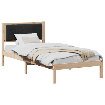 vidaXL Bed Frame with Upholstered Headboard Black 90 x 190 cm