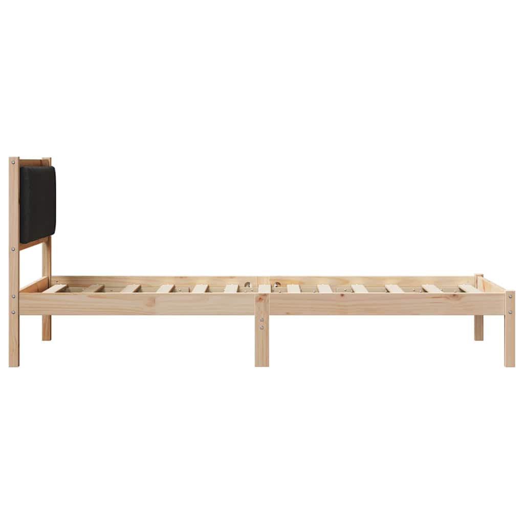 vidaXL Bed Frame with Upholstered Headboard Black 90 x 190 cm