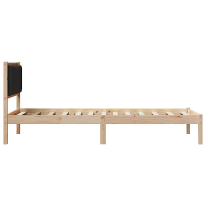 vidaXL Bed Frame with Upholstered Headboard Black 90 x 190 cm
