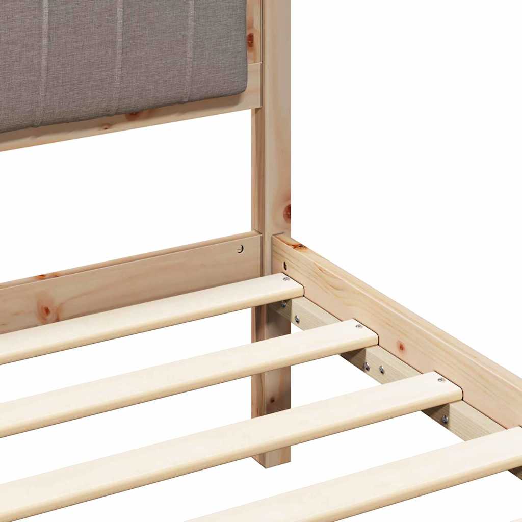 vidaXL Bed Frame with Upholstered Headboard Taupe 90 x 190 cm