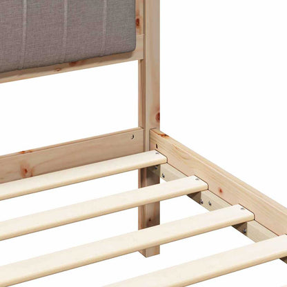 vidaXL Bed Frame with Upholstered Headboard Taupe 90 x 190 cm