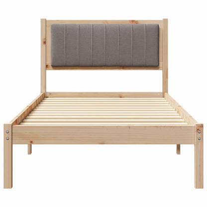 vidaXL Bed Frame with Upholstered Headboard Taupe 90 x 190 cm
