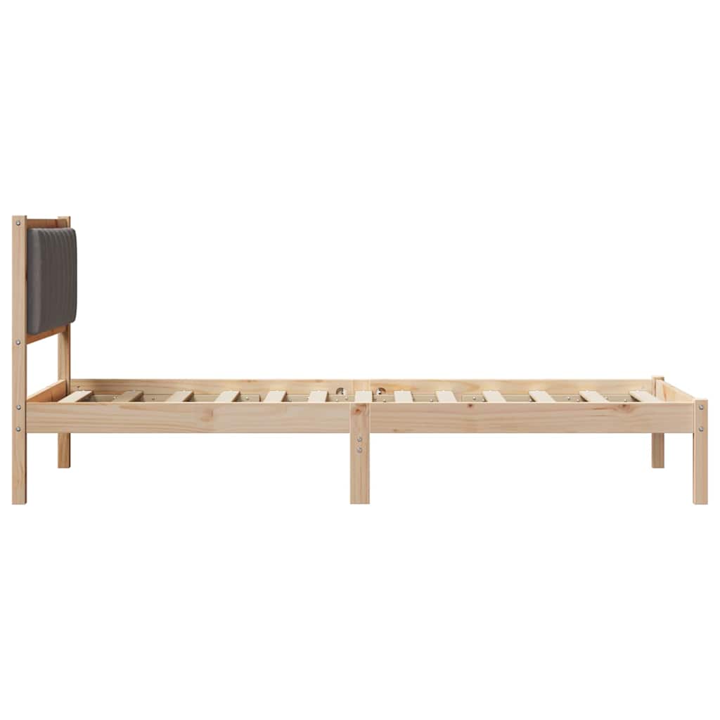 vidaXL Bed Frame with Upholstered Headboard Taupe 90 x 190 cm