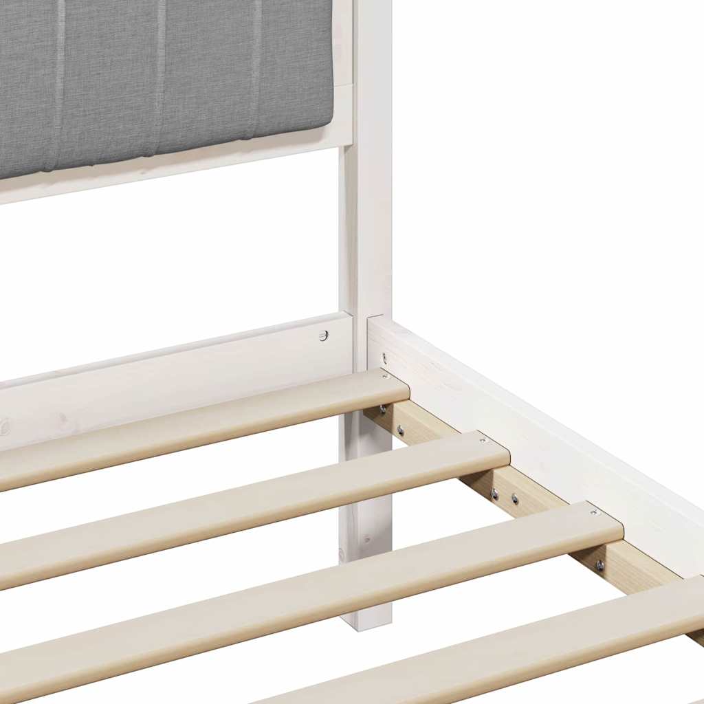 vidaXL Bed Frame with Upholstered Headboard Light Grey 90 x 190 cm