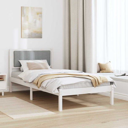 vidaXL Bed Frame with Upholstered Headboard Light Grey 90 x 190 cm