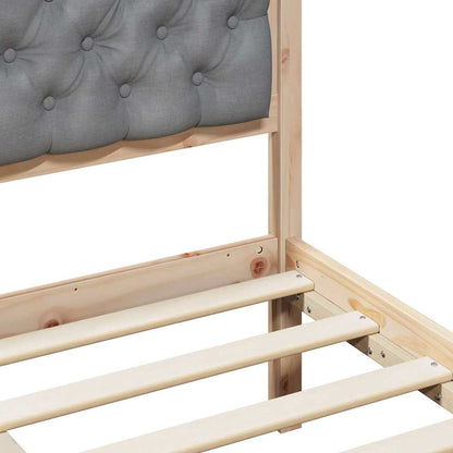 vidaXL Bed Frame with Headboard Light Grey 90 x 200 cm Solid Pine Wood