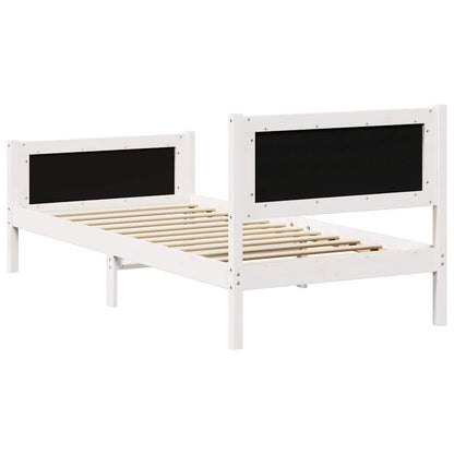 vidaXL Bed Frame with Headboard Light Grey 90 x 200 cm Solid Pine Wood