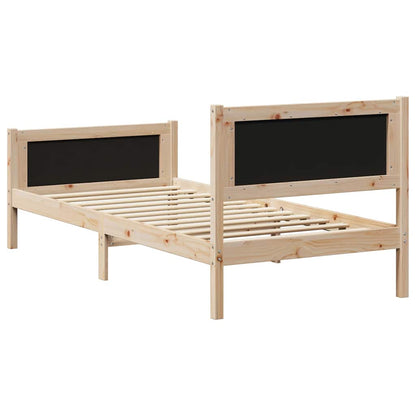 vidaXL Bed frame Brown and light grey 90 x 200 cm Solid pine wood