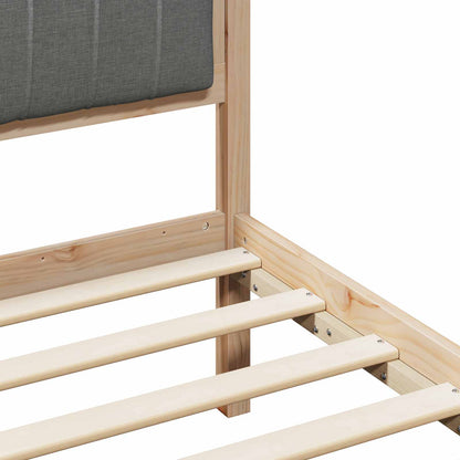 vidaXL Bed frame Brown and dark grey 90 x 200 cm Solid pine wood