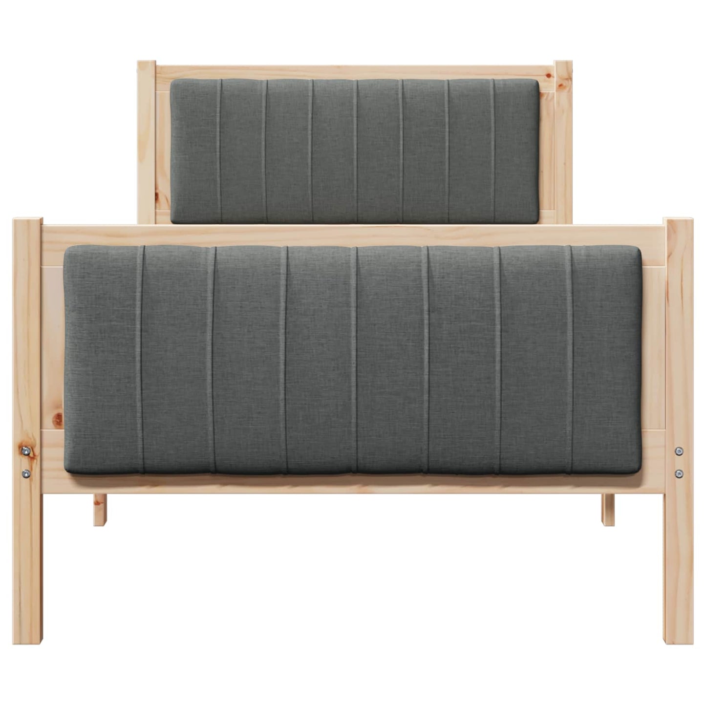 vidaXL Bed frame Brown and dark grey 90 x 200 cm Solid pine wood
