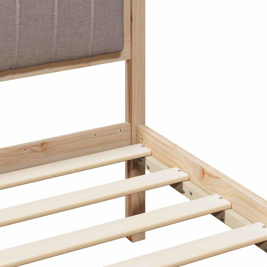 vidaXL Bed frame Brown and taupe 90 x 200 cm Solid pine wood