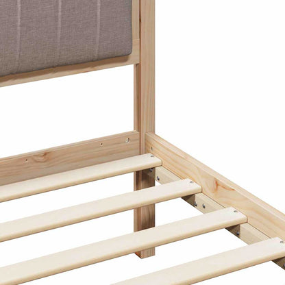 vidaXL Bed frame Brown and taupe 90 x 200 cm Solid pine wood