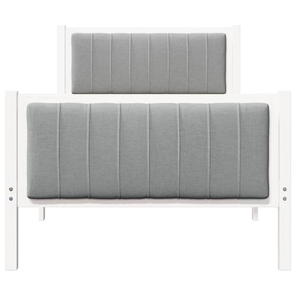 vidaXL Bed frame White and light grey 90 x 200 cm Solid pine wood